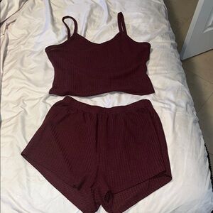 Women's Burgundy Sleepwear Set